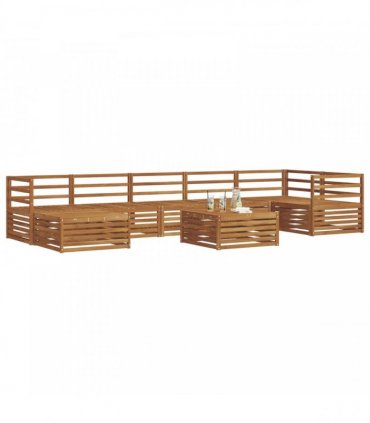 vidaXL Outdoor Sofa Set 8 pcs 7-Seaters Natural Solid Acacia Wood