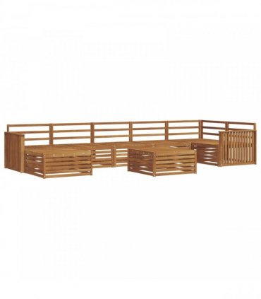 vidaXL Outdoor Sofa Set 8 pcs 7-Seaters Natural Solid Acacia Wood