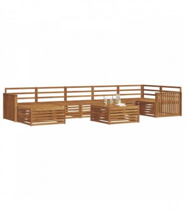 vidaXL Outdoor Sofa Set 8 pcs 7-Seaters Natural Solid Acacia Wood