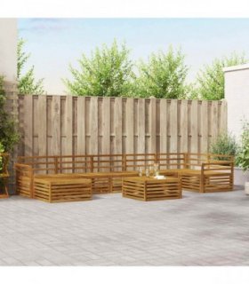 vidaXL Outdoor Sofa Set 8 pcs 7-Seaters Natural Solid Acacia Wood