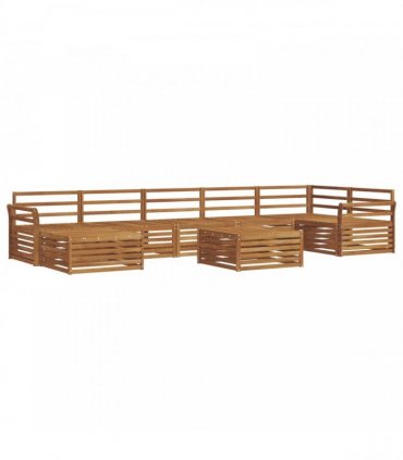 vidaXL Outdoor Sofa Set 8 pcs 7-Seaters Natural Solid Acacia Wood