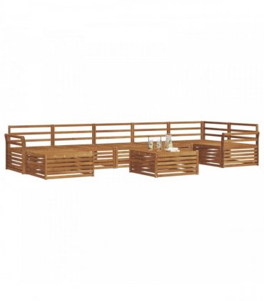 vidaXL Outdoor Sofa Set 8 pcs 7-Seaters Natural Solid Acacia Wood