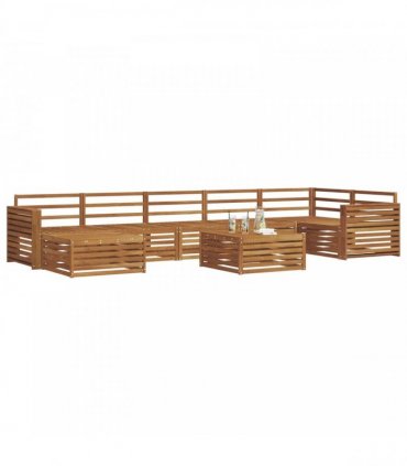 vidaXL Outdoor Sofa Set 8 pcs 7-Seaters Natural Solid Acacia Wood