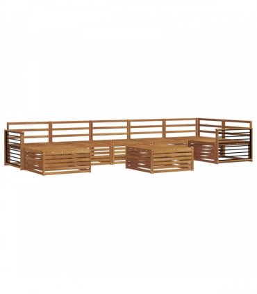 vidaXL Outdoor Sofa Set 8 pcs 7-Seaters Natural Solid Acacia Wood
