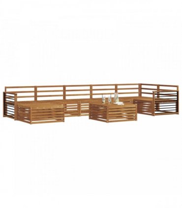 vidaXL Outdoor Sofa Set 8 pcs 7-Seaters Natural Solid Acacia Wood