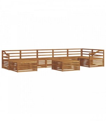 vidaXL Outdoor Sofa Set 8 pcs 7-Seaters Natural Solid Acacia Wood