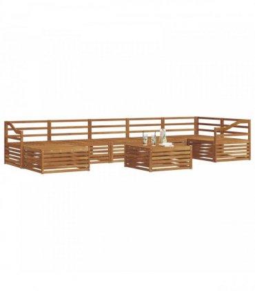 vidaXL Outdoor Sofa Set 8 pcs 7-Seaters Natural Solid Acacia Wood