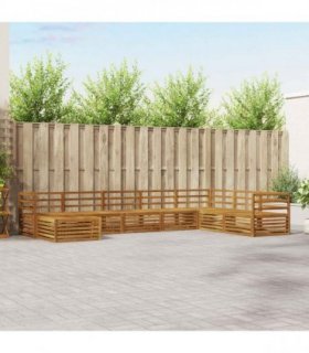 vidaXL Outdoor Sofa Set 8 pcs 7-Seaters Natural Solid Acacia Wood