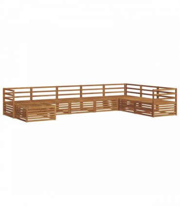 vidaXL Outdoor Sofa Set 8 pcs 7-Seaters Natural Solid Acacia Wood