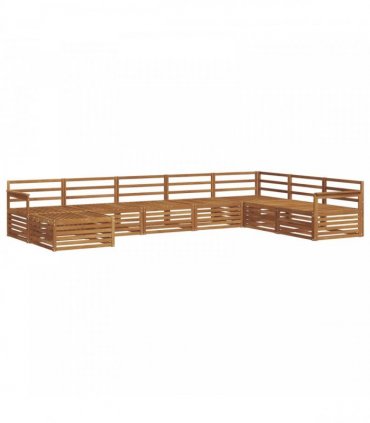 vidaXL Outdoor Sofa Set 8 pcs 7-Seaters Natural Solid Acacia Wood