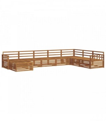 vidaXL Outdoor Sofa Set 8 pcs 7-Seaters Natural Solid Acacia Wood