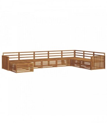 vidaXL Outdoor Sofa Set 8 pcs 7-Seaters Natural Solid Acacia Wood