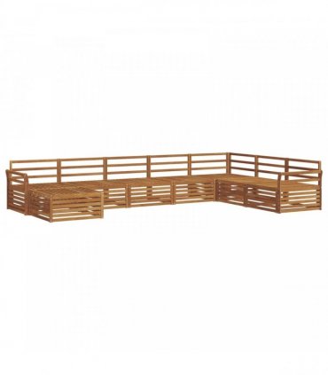 vidaXL Outdoor Sofa Set 8 pcs 7-Seaters Natural Solid Acacia Wood