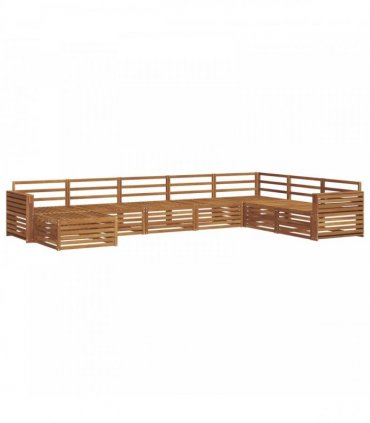 vidaXL Outdoor Sofa Set 8 pcs 7-Seaters Natural Solid Acacia Wood