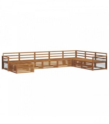 vidaXL Outdoor Sofa Set 8 pcs 7-Seaters Natural Solid Acacia Wood