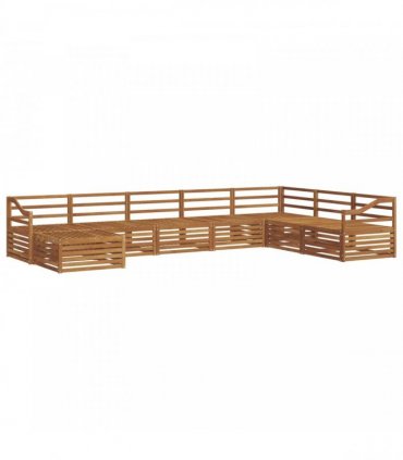 vidaXL Outdoor Sofa Set 8 pcs 7-Seaters Natural Solid Acacia Wood