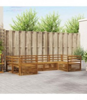 vidaXL Outdoor Sofa Set 6 pcs 6-Seaters Natural Solid Acacia Wood