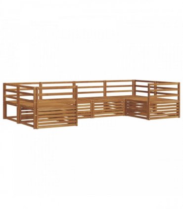 vidaXL Outdoor Sofa Set 6 pcs 6-Seaters Natural Solid Acacia Wood