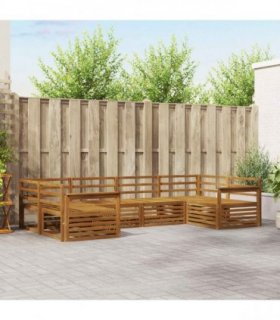 vidaXL Outdoor Sofa Set 6 pcs 6-Seaters Natural Solid Acacia Wood