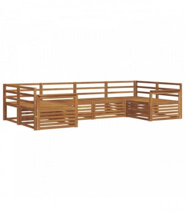 vidaXL Outdoor Sofa Set 6 pcs 6-Seaters Natural Solid Acacia Wood