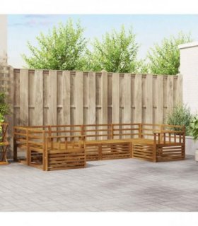 vidaXL Outdoor Sofa Set 6 pcs 6-Seaters Natural Solid Acacia Wood