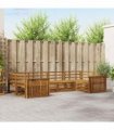 vidaXL Outdoor Sofa Set 6 pcs 6-Seaters Natural Solid Acacia Wood