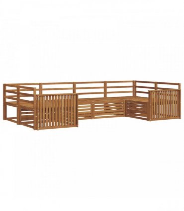 vidaXL Outdoor Sofa Set 6 pcs 6-Seaters Natural Solid Acacia Wood