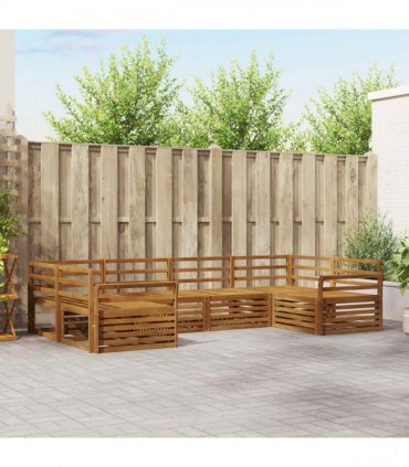 vidaXL Outdoor Sofa Set 6 pcs 6-Seaters Natural Solid Acacia Wood