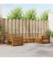vidaXL Outdoor Sofa Set 6 pcs 6-Seaters Natural Solid Acacia Wood