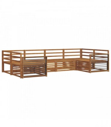 vidaXL Outdoor Sofa Set 6 pcs 6-Seaters Natural Solid Acacia Wood