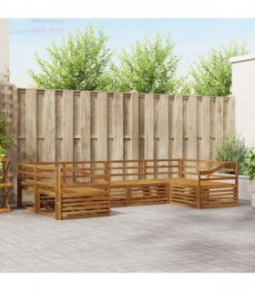 vidaXL Outdoor Sofa Set 6 pcs 6-Seaters Natural Solid Acacia Wood
