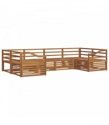 vidaXL Outdoor Sofa Set 6 pcs 6-Seaters Natural Solid Acacia Wood