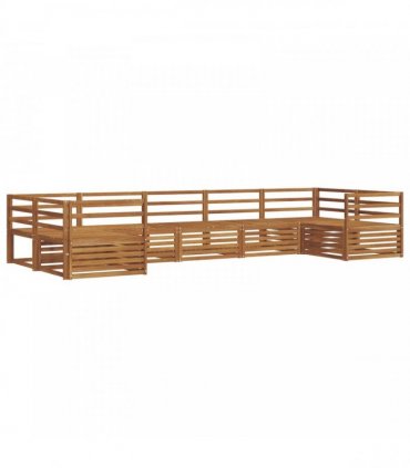 vidaXL Outdoor Sofa Set 7 pcs 7-Seaters Natural Solid Acacia Wood