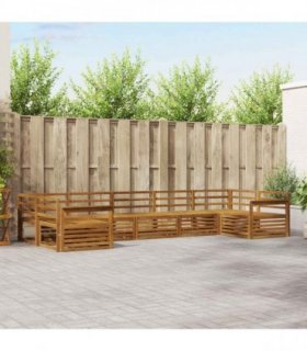 vidaXL Outdoor Sofa Set 7 pcs 7-Seaters Natural Solid Acacia Wood