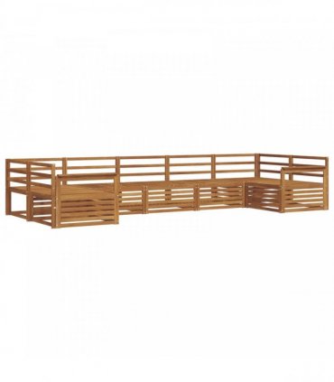 vidaXL Outdoor Sofa Set 7 pcs 7-Seaters Natural Solid Acacia Wood