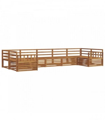 vidaXL Outdoor Sofa Set 7 pcs 7-Seaters Natural Solid Acacia Wood