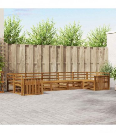 vidaXL Outdoor Sofa Set 7 pcs 7-Seaters Natural Solid Acacia Wood