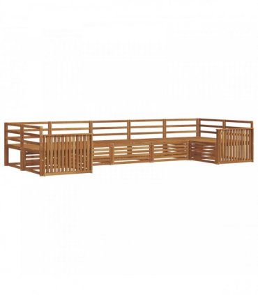 vidaXL Outdoor Sofa Set 7 pcs 7-Seaters Natural Solid Acacia Wood