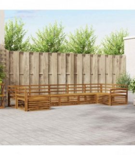 vidaXL Outdoor Sofa Set 7 pcs 7-Seaters Natural Solid Acacia Wood