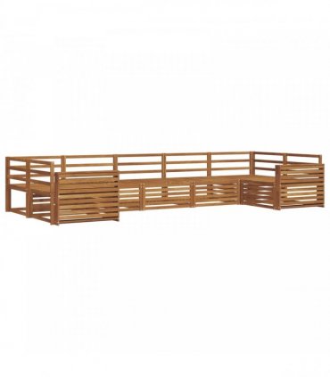 vidaXL Outdoor Sofa Set 7 pcs 7-Seaters Natural Solid Acacia Wood