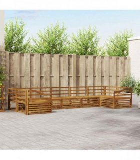 vidaXL Outdoor Sofa Set 7 pcs 7-Seaters Natural Solid Acacia Wood