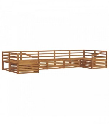 vidaXL Outdoor Sofa Set 7 pcs 7-Seaters Natural Solid Acacia Wood