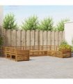vidaXL Outdoor Sofa Set 9 pcs 9-Seaters Natural Solid Acacia Wood