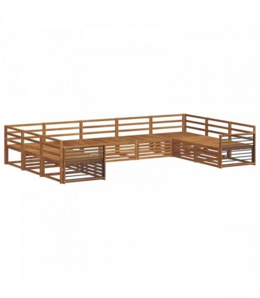 vidaXL Outdoor Sofa Set 9 pcs 9-Seaters Natural Solid Acacia Wood