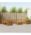 vidaXL Outdoor Sofa Set 10 pcs 9-Seaters Natural Solid Acacia Wood
