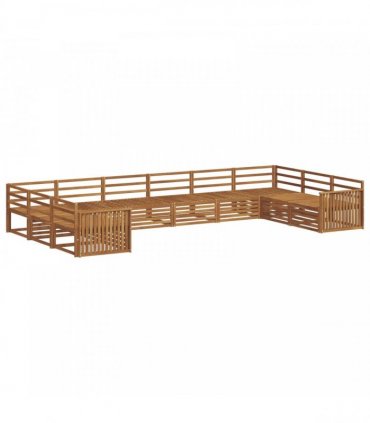 vidaXL Outdoor Sofa Set 6 pcs 10-Seaters Natural Solid Acacia Wood