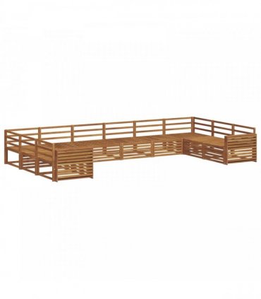 vidaXL Outdoor Sofa Set 6 pcs 10-Seaters Natural Solid Acacia Wood
