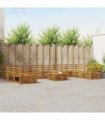 vidaXL Outdoor Sofa Set 11 pcs 10-Seaters Natural Solid Acacia Wood