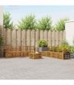 vidaXL Outdoor Sofa Set 9 pcs 8-Seaters Natural Solid Acacia Wood