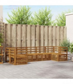 vidaXL Outdoor Sofa Set 7 pcs 7-Seaters Natural Solid Acacia Wood